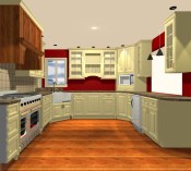 C.A.D. drawing of possibilities for the existing kitchen