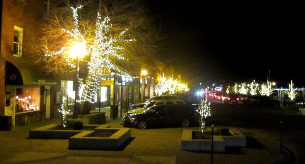 downtown truckee at night
